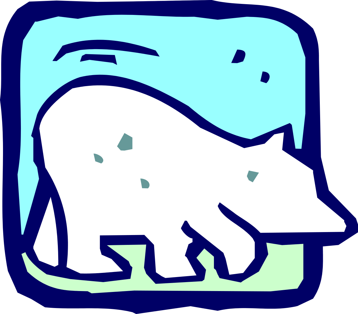 Polar Bear Standing in Snow - Captivating Winter Clipart