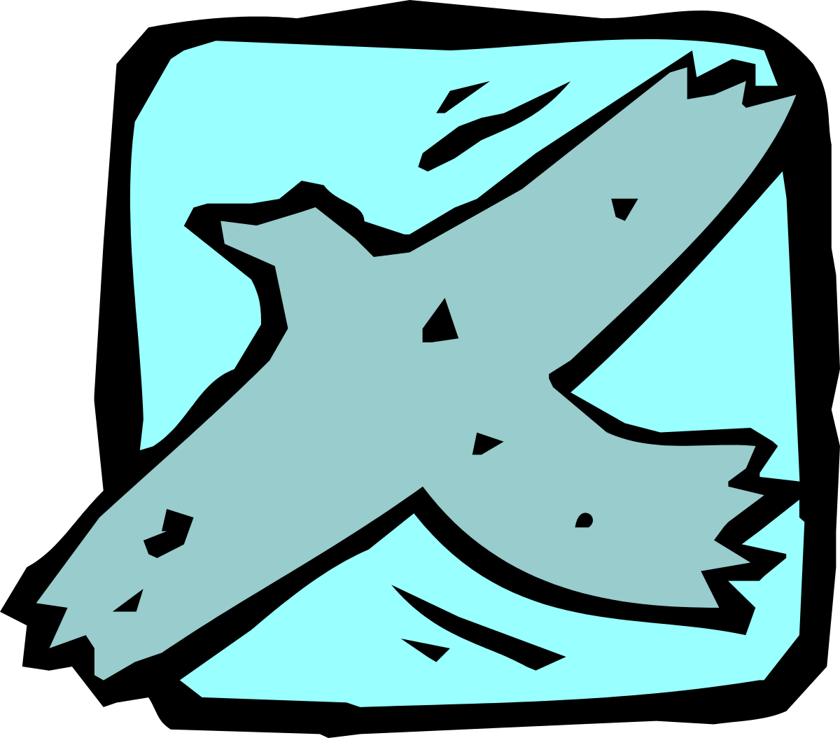 Bird Clipart: Elegant Black and White Avian Silhouette