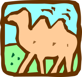 Camel Standing in Grass - Exotic Wildlife Clipart
