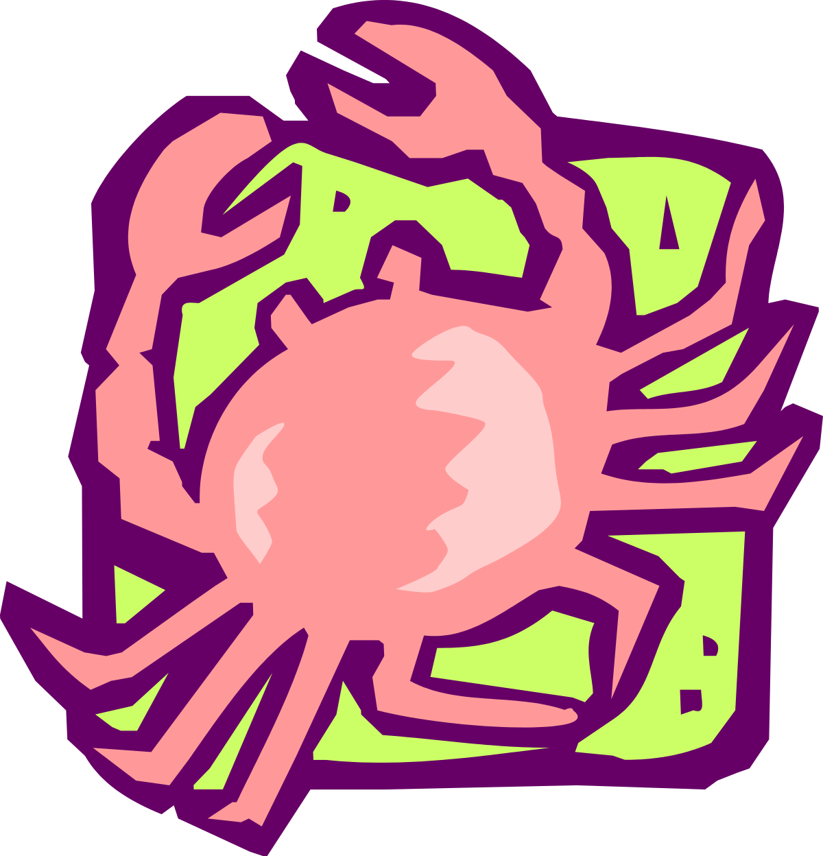 a crab with a pink shell on its back clip art png transparent Pink Shell Crab Clipart - Vibrant Marine Life Illustration