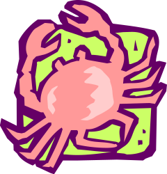 Pink Shell Crab Clipart - Vibrant Marine Life Illustration