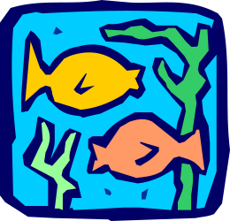 Fish in Square Clipart: Vibrant Aquatic Graphic Designs