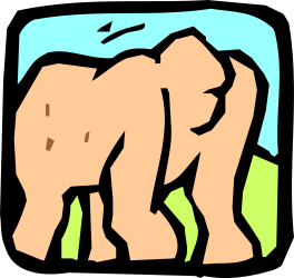 Elephant Standing in Grass - Vibrant Clipart for Every Project