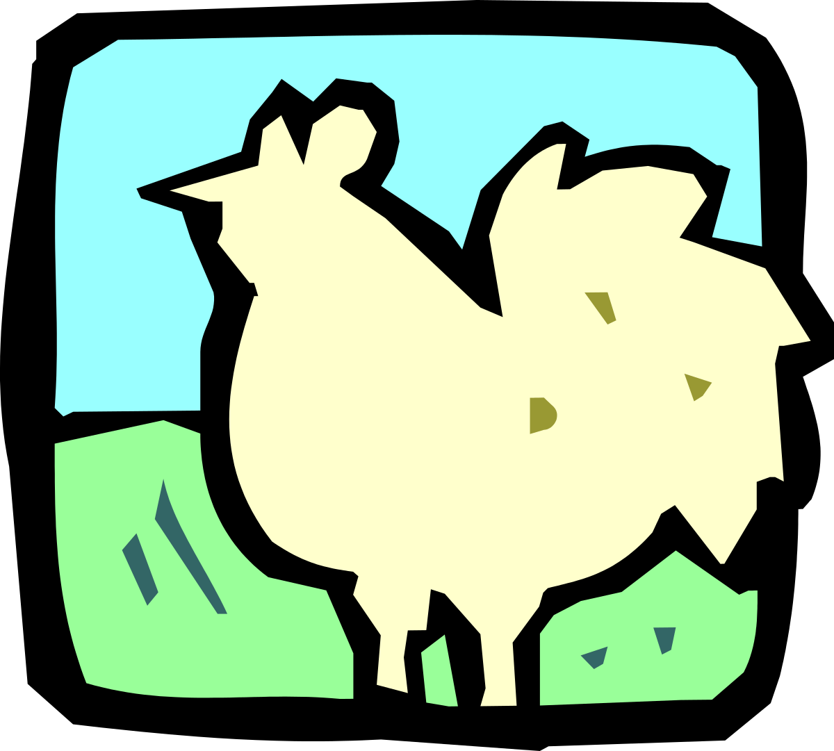 a sheep standing in a field with grass clip art png transparent Sheep Standing in a Lush Green Field Clipart
