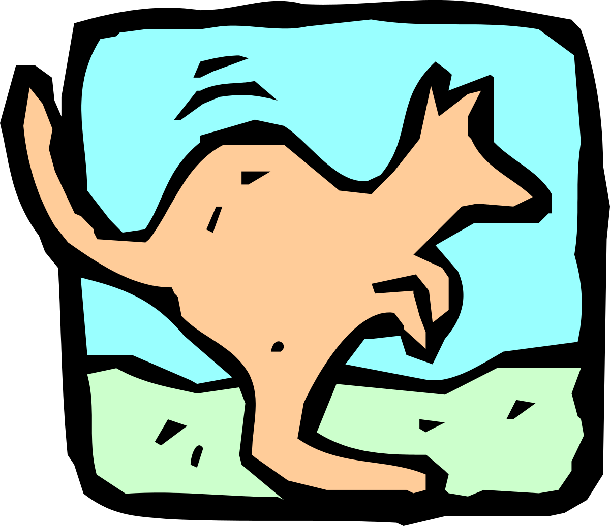 Kangaroo Jumping in the Air Clipart for Dynamic Designs