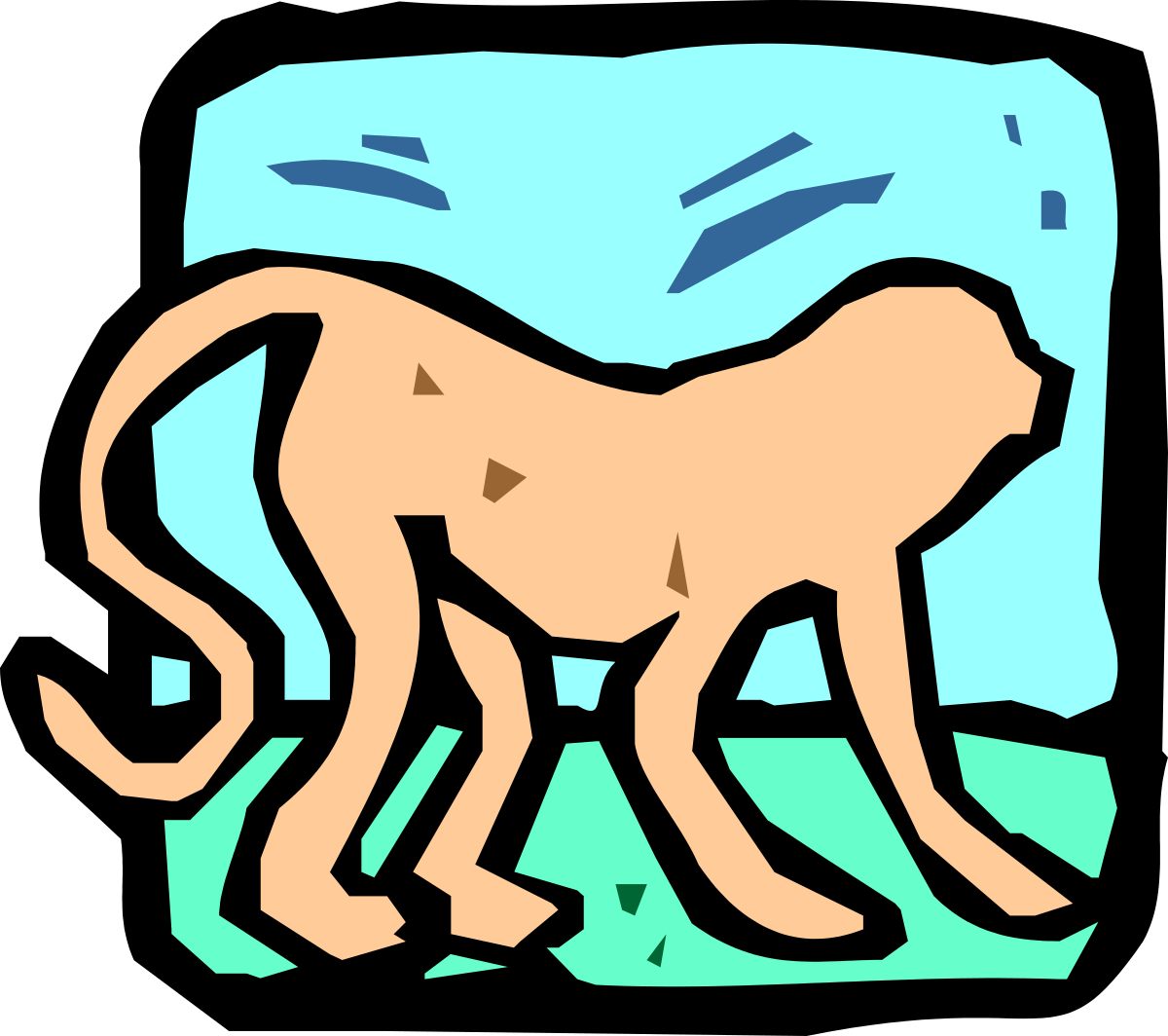 Cartoon Horse Clipart on Vibrant Blue Background