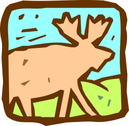 Moose in a Field Clipart: Nature Scene Illustration