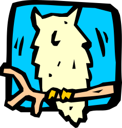Cartoon Cat Sitting on a Branch - Whimsical Clipart