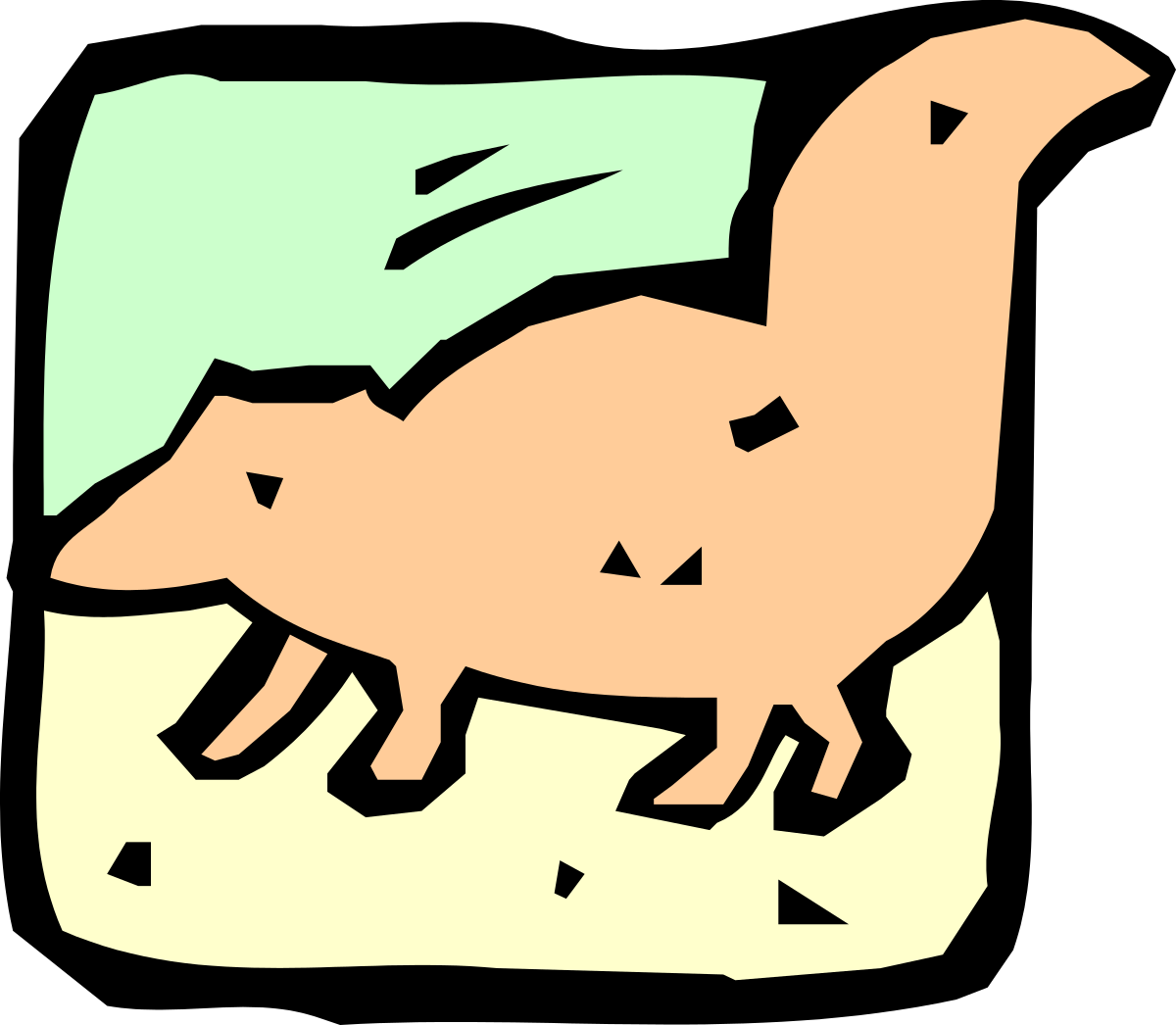 Cartoon Dinosaur Clipart on a Vibrant Green Background