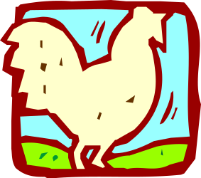 White Chicken in Green Field Clipart - Perfect for Farm and Nature Themes