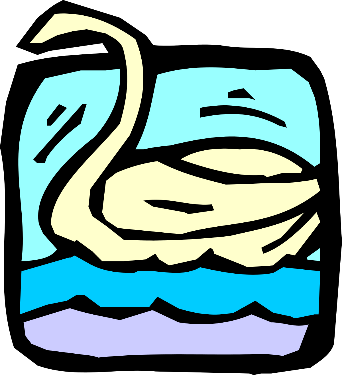 Swan Swimming in Water - Elegant Clipart for Nature Scenes