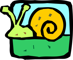 Snail with Green Shell Clipart - Perfect for Nature Themes