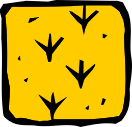 Yellow Square with Flying Black Birds - Vibrant Clipart for Creative Use