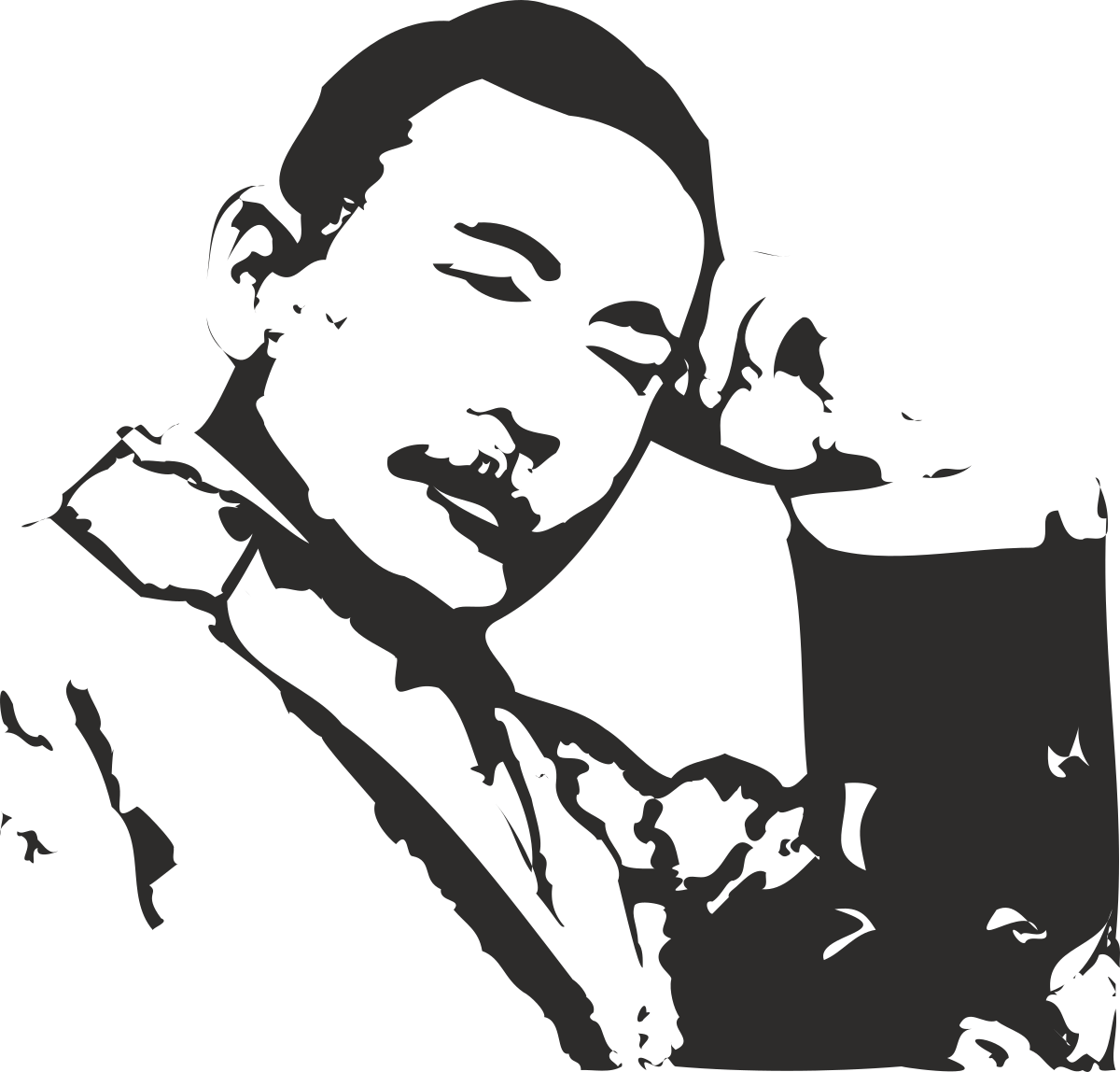 Black and White Silhouette of a Man in a Suit - Elegant Clipart Design