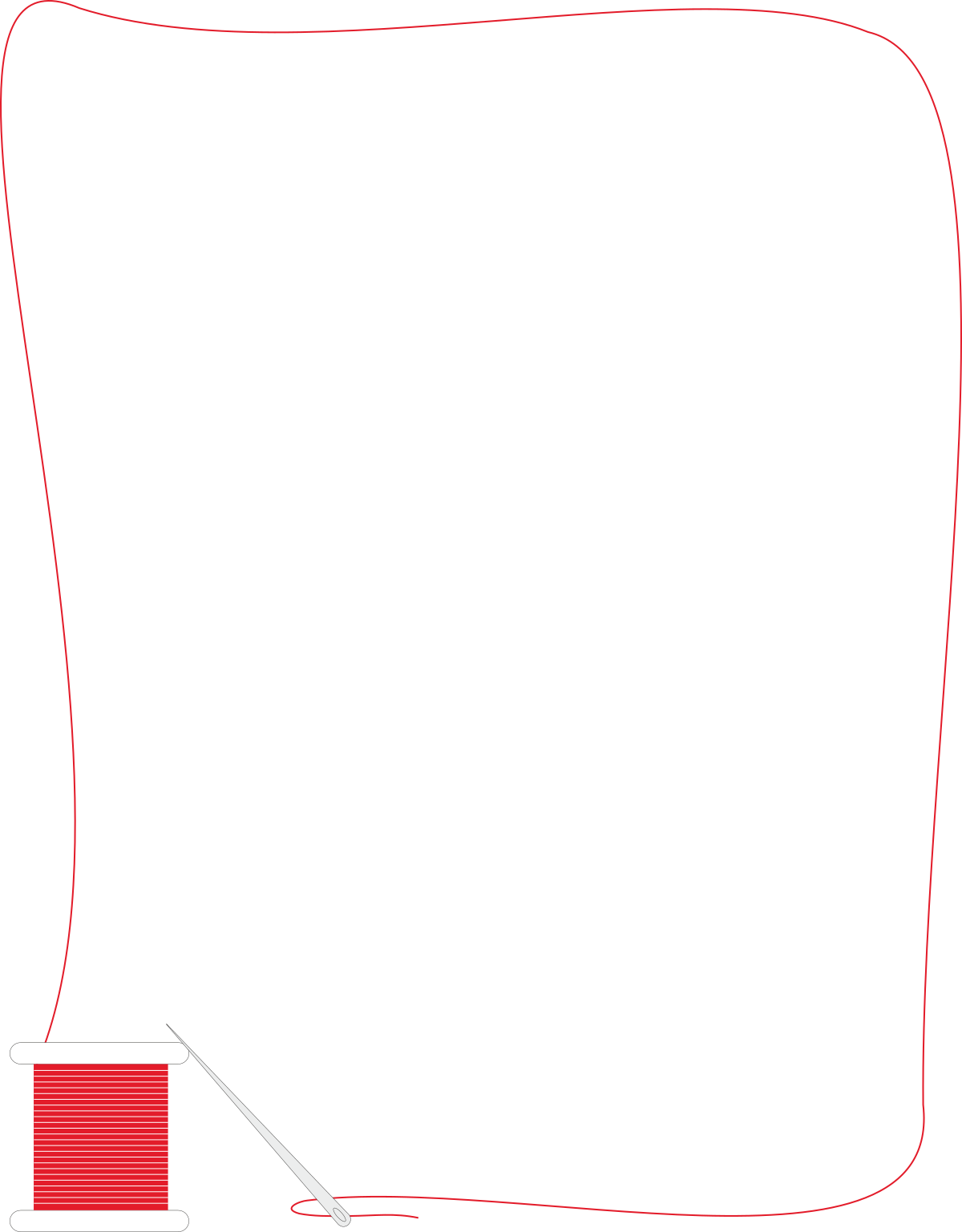 Borders and Frames: Creative Needle Designs with Red Thread