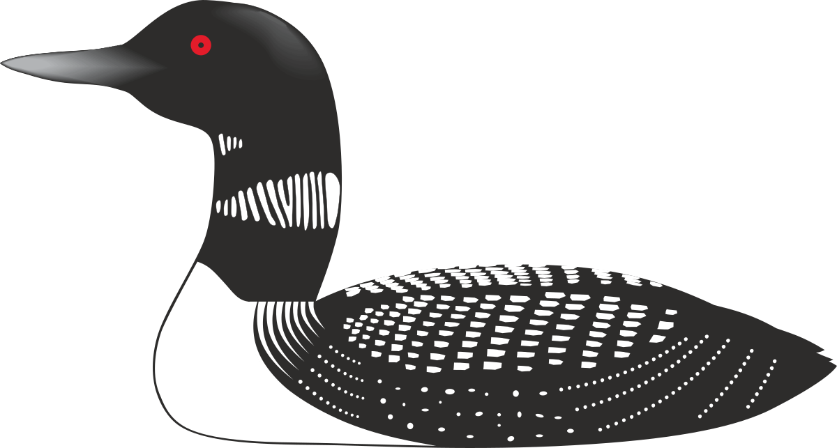 Black and White Bird with Red Eyes Clipart for Creative Projects