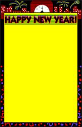Happy New Year Borders Clipart for Festive Celebrations