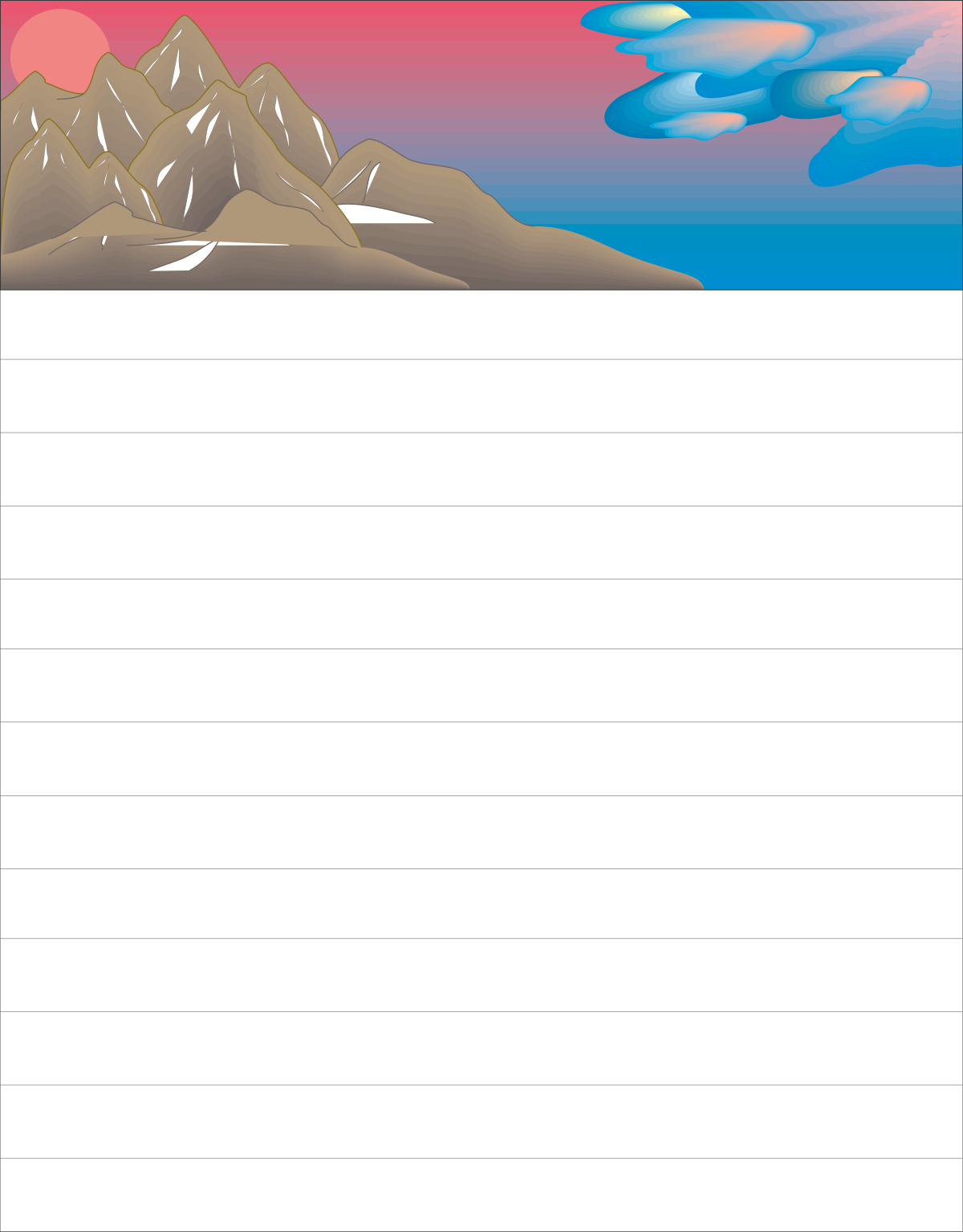 a screenshot of a mountain range clip art png transparent Borders and Business Notepad Clipart Featuring a Mountain Range