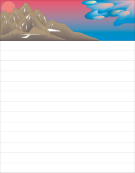 Borders and Business Notepad Clipart Featuring a Mountain Range