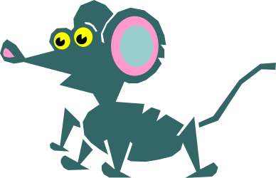 Cartoon Mouse Clipart with Pink and Green Nose - Fun and Playful Illustrations