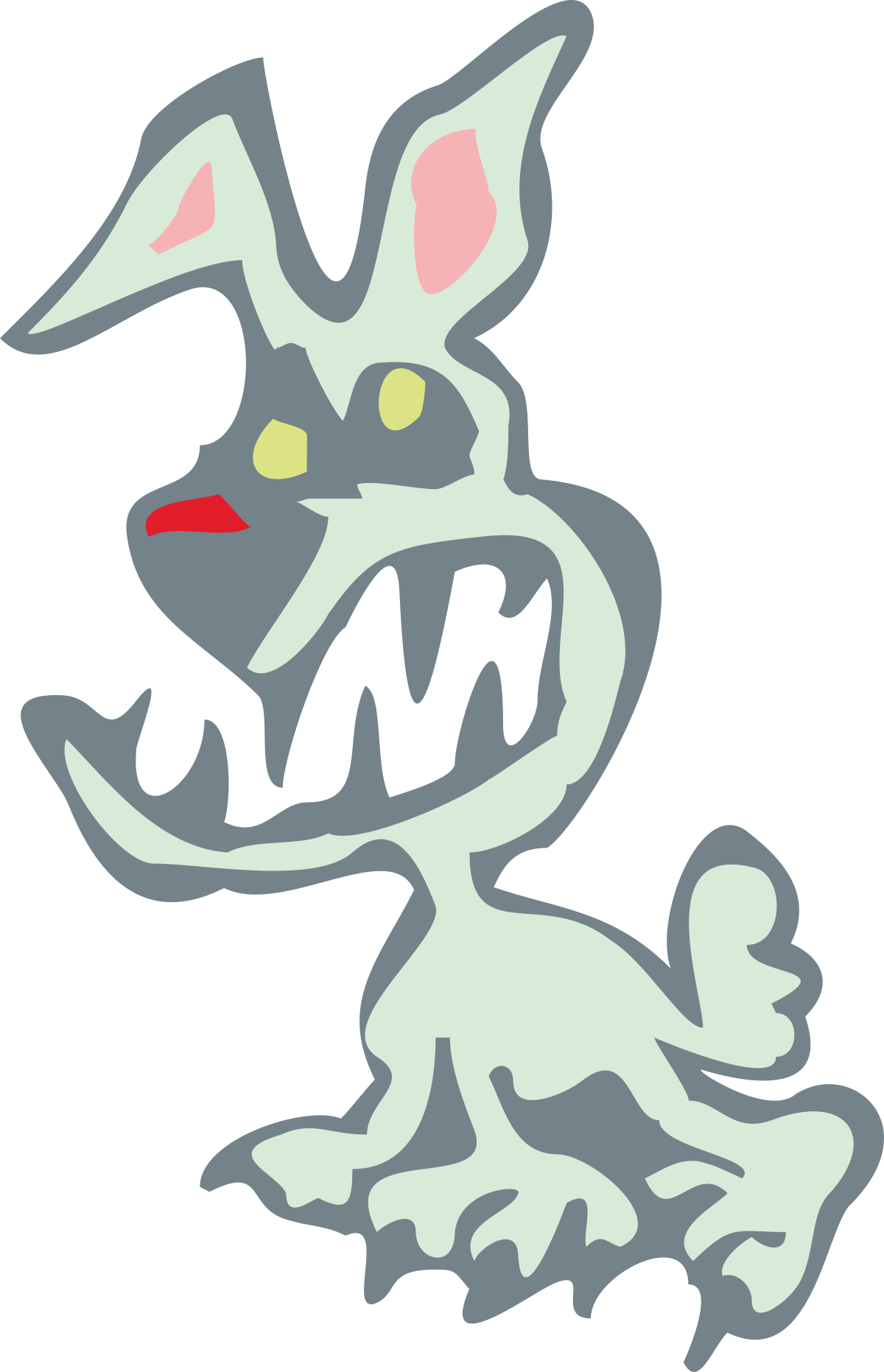 Cartoon Bunny with Grin - Fun and Playful Clipart Design