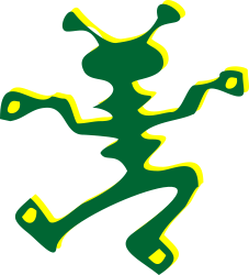 Green and Yellow Silhouette of a Man Clipart for Versatile Design