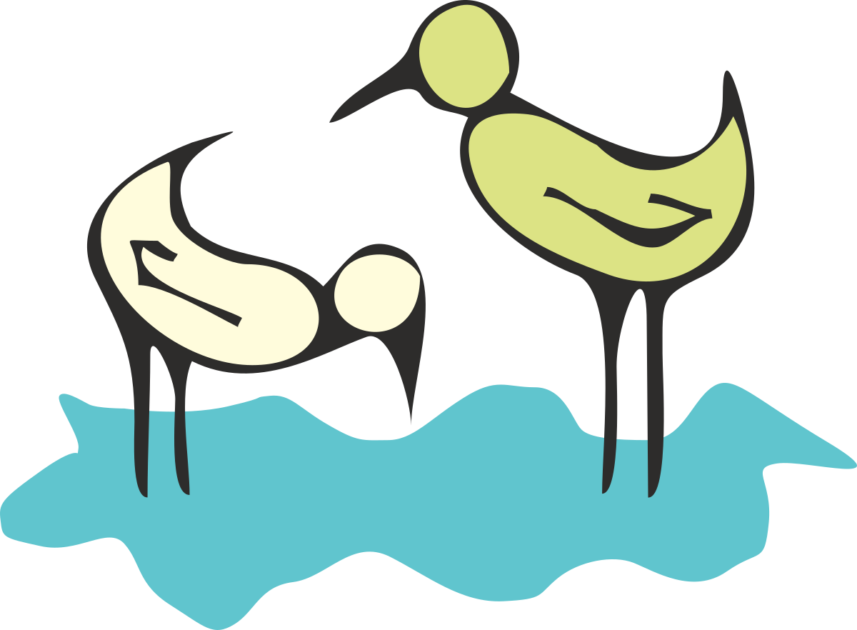 two birds standing in the water clip art png transparent Two Birds Standing in Water - Elegant Nature Clipart