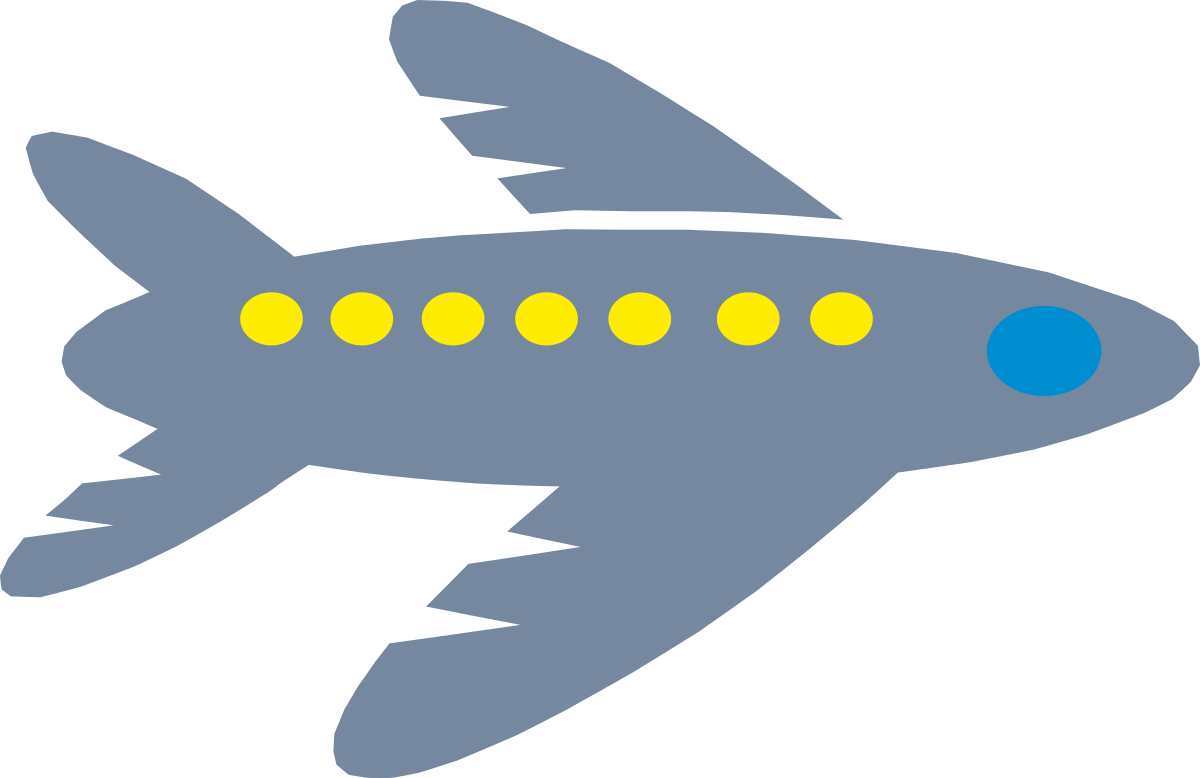 Blue Airplane with Yellow Dots Clipart for Fun Designs
