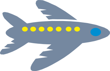 Blue Airplane with Yellow Dots Clipart for Fun Designs