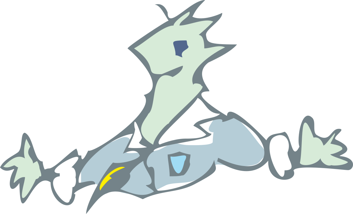 White and Gray Pokmon with Yellow Tail Clipart
