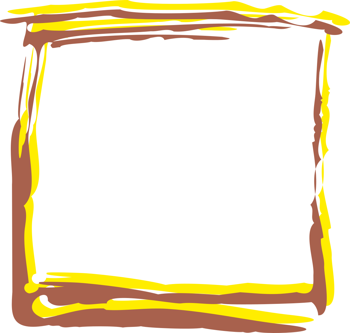 Yellow Border Square Frame Clipart for Creative Designs