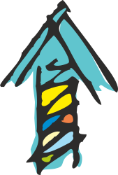 Rainbow Colored Roof House Clipart for Vibrant Designs