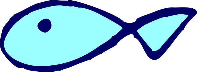 Blue Fish with White Outline Clipart for Creative Projects