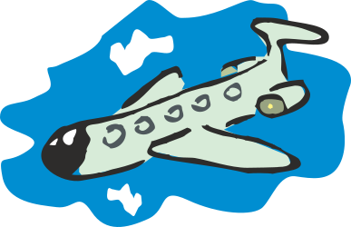 Cartoon Airplane Flying Through Sky - Fun Clipart Illustration