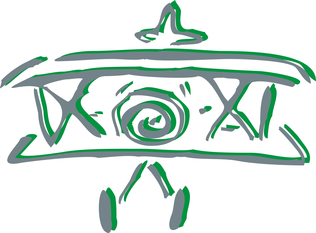 Eye-Catching Green and White Logo with Large Eye Design