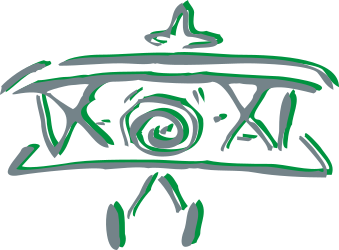 Eye-Catching Green and White Logo with Large Eye Design
