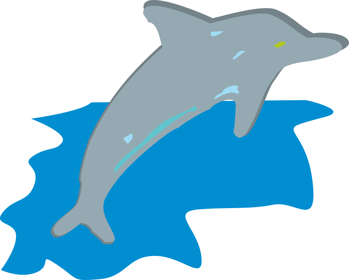 Dolphin Jumping Out of Water Clipart - Dynamic Marine Scene