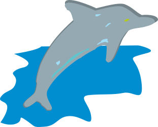 Dolphin Jumping Out of Water Clipart - Dynamic Marine Scene