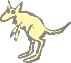Kangaroo in Motion: Dynamic Airborne Clipart