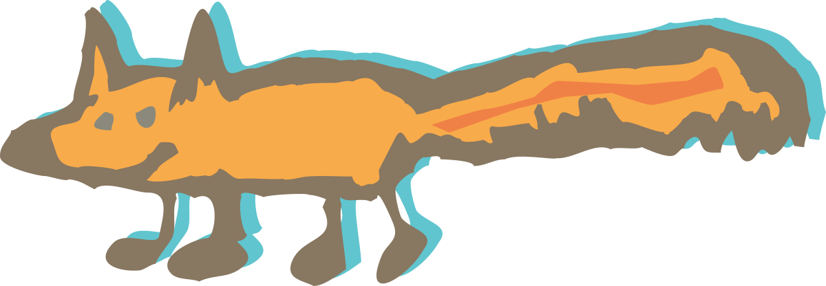 Vivid Orange and Blue Fox Clipart for Creative Projects