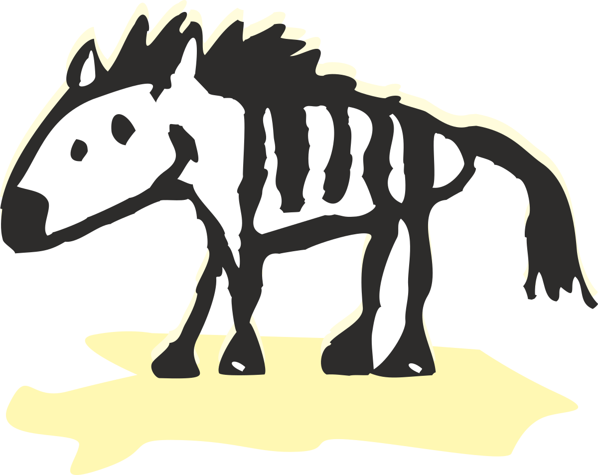 Zebra Standing on a Puddle - Unique Clipart Design