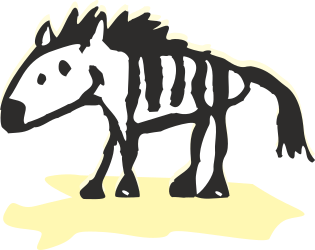 Zebra Standing on a Puddle - Unique Clipart Design