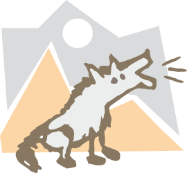 Dog in Front of Triangle Clipart: Playful White and Brown Canine Scene