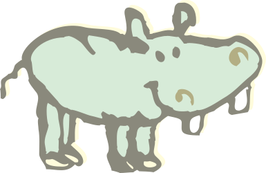 Rhino Standing on Hind Legs - Playful Clipart Illustration