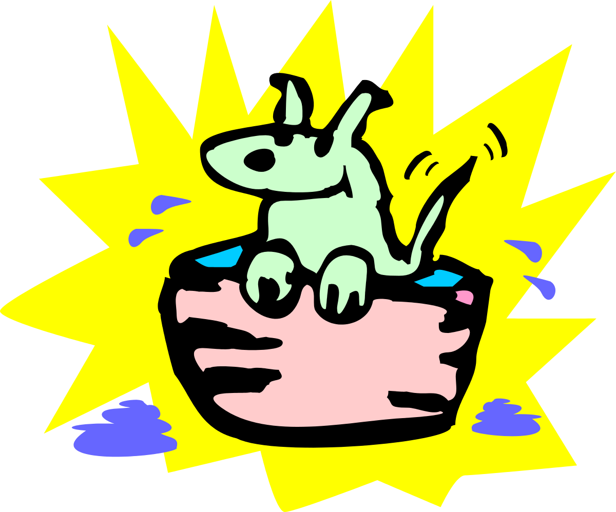 Dog Sitting on Cake Clipart - Whimsical Celebration Graphics
