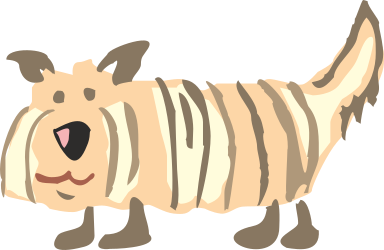 Cartoon Dog in Striped Shirt Clipart for Fun Projects