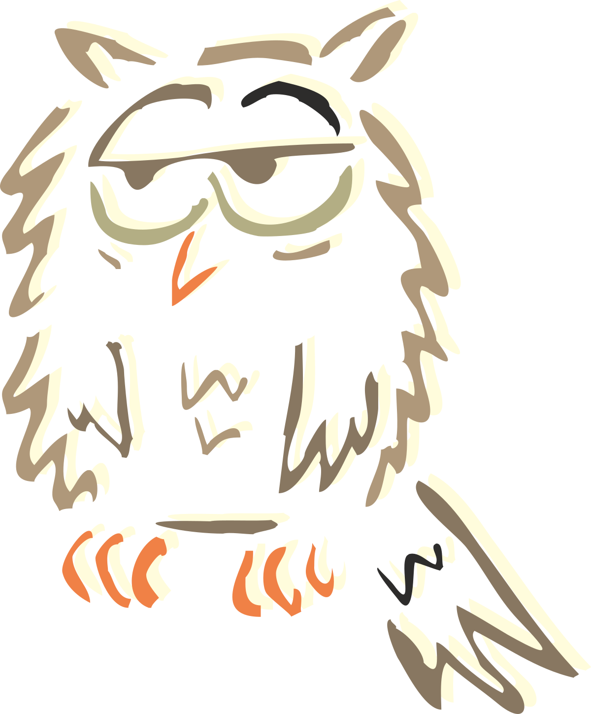 Owl Clipart with Glasses and Tie - Whimsical Cartoon Character