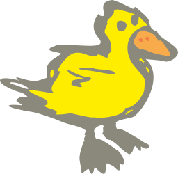 Yellow Duck Clipart on Black Background - Charming and Playful Design