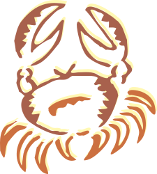Crab Clipart: Black Background Illustration for Creative Projects