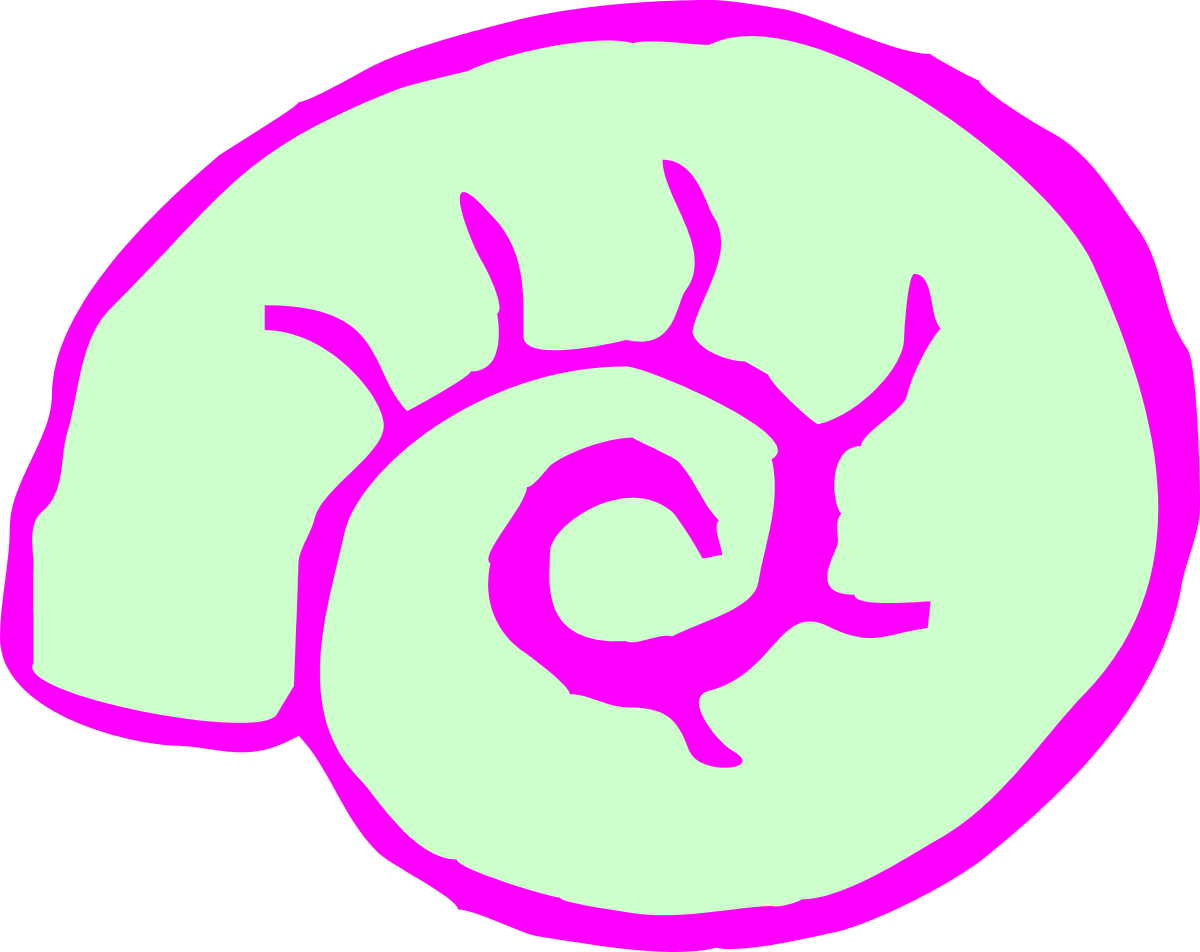 Pink and Green Brain Clipart for Creative Projects